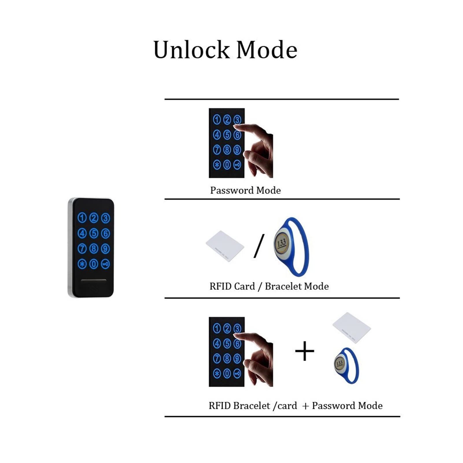125kHz cyfrowe elektroniczne klawiatury Cabinet Zamki do szafek Keyless Gym Locker Zmiana szatni SREBRO Kolor