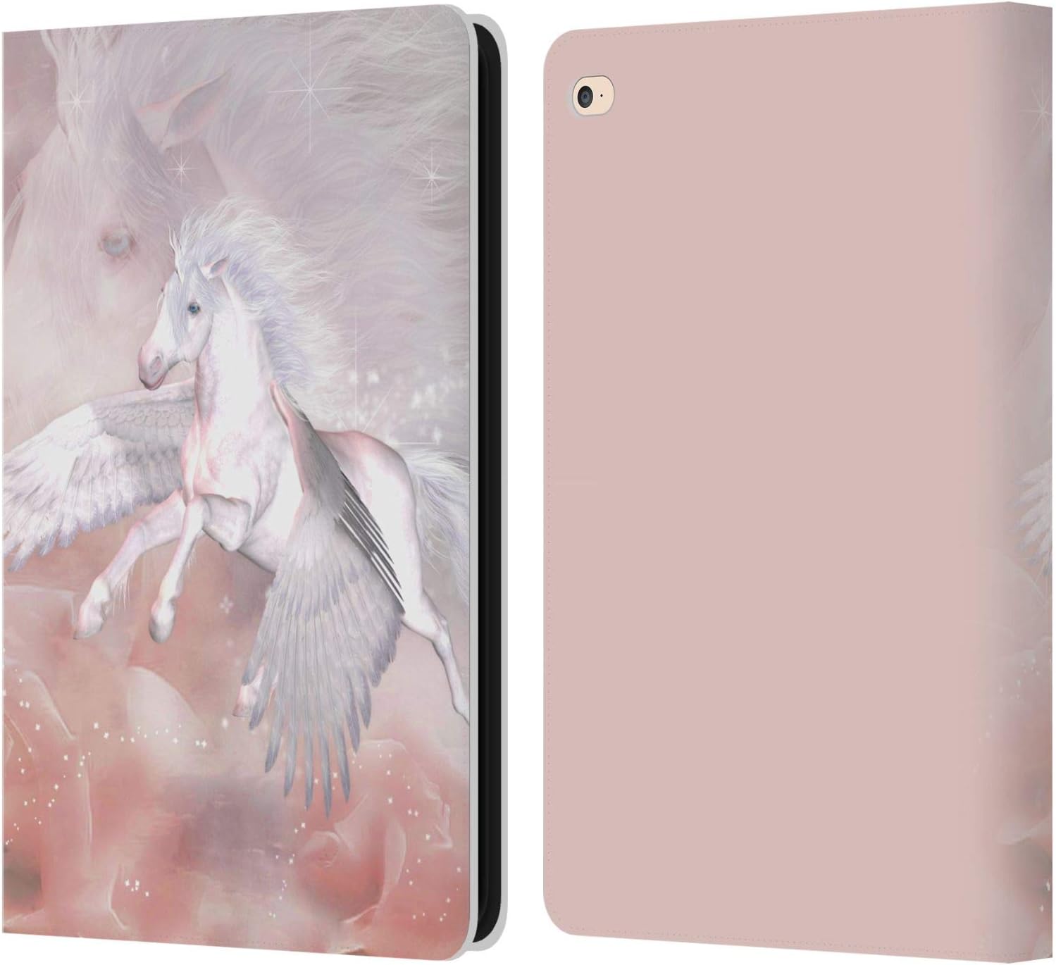 Head Case Designs Officially Licensed Simone Gatterwe Flying Unicorn Pegasus and Unicorns Leather Wallet Case Compatible with Apple iPad Air 2 (2014)
