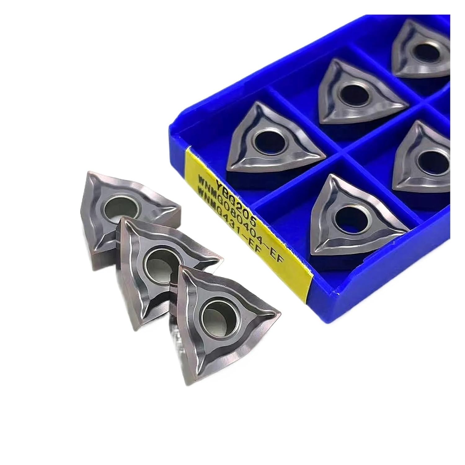 Carbide Turning Inserts Precision Work 10PCS WNMG080404 EF YBG205 WNMG080408 Indexable Carbide Turning for Steel Stainless(WNMG080408-EF YBG205)