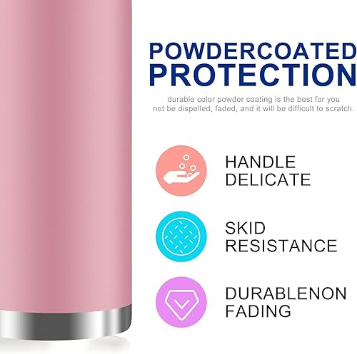 Miniatura 3 de Vaso de 20 onzas con asa, tapas y pajilla, taza de café aislada de acero inoxidable, mantiene las bebidas frías hasta 12 horas, cabe en el