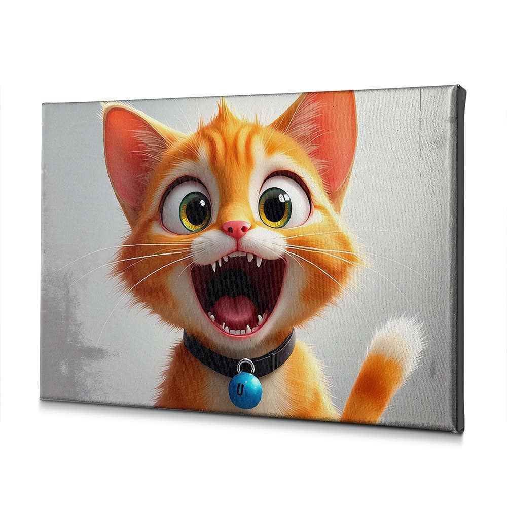 Impression sur toile chat orange WTD Mantiburi déco salon 40x60 cm