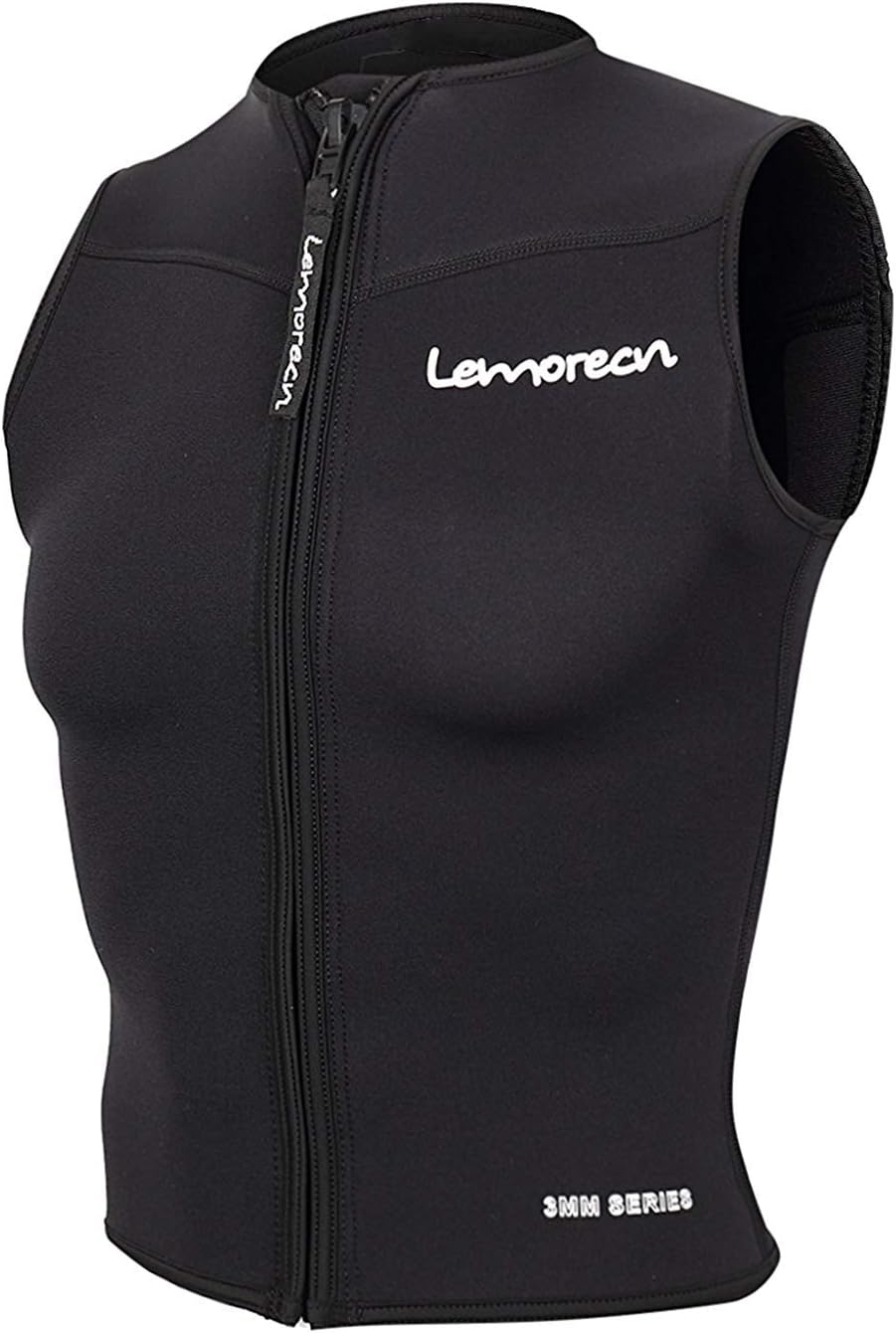 Lemorecn Mens Wetsuits Top Premium Neoprene 3mm Zipper Diving Vest