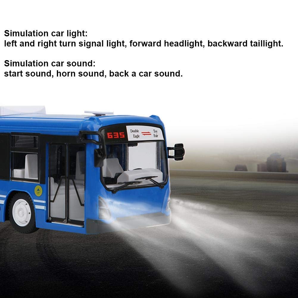 Bus télécommandé, Jouet RC 2,4 GHz avec lumière et son, Voiture modèle pour enfants garçons filles cadeau anniversaire intérieur extérieur