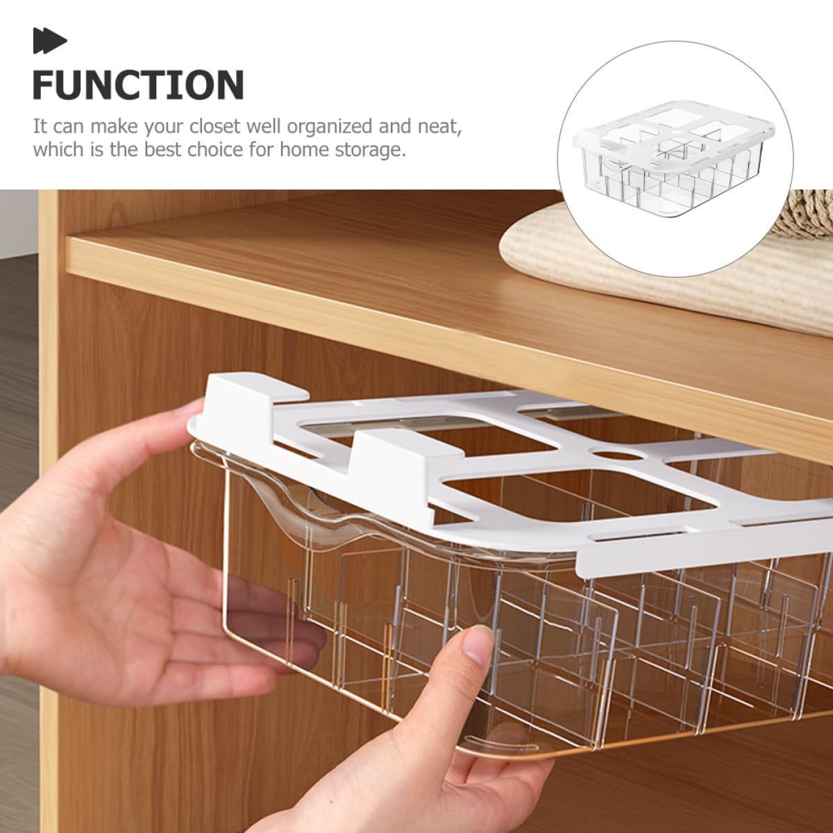 ULTECHNOVO Organizer per Armadio 15 Scomparti in Pet Trasparente, Cassetto Porta Biancheria e Calzini Coperchio Antipolvere la Casa