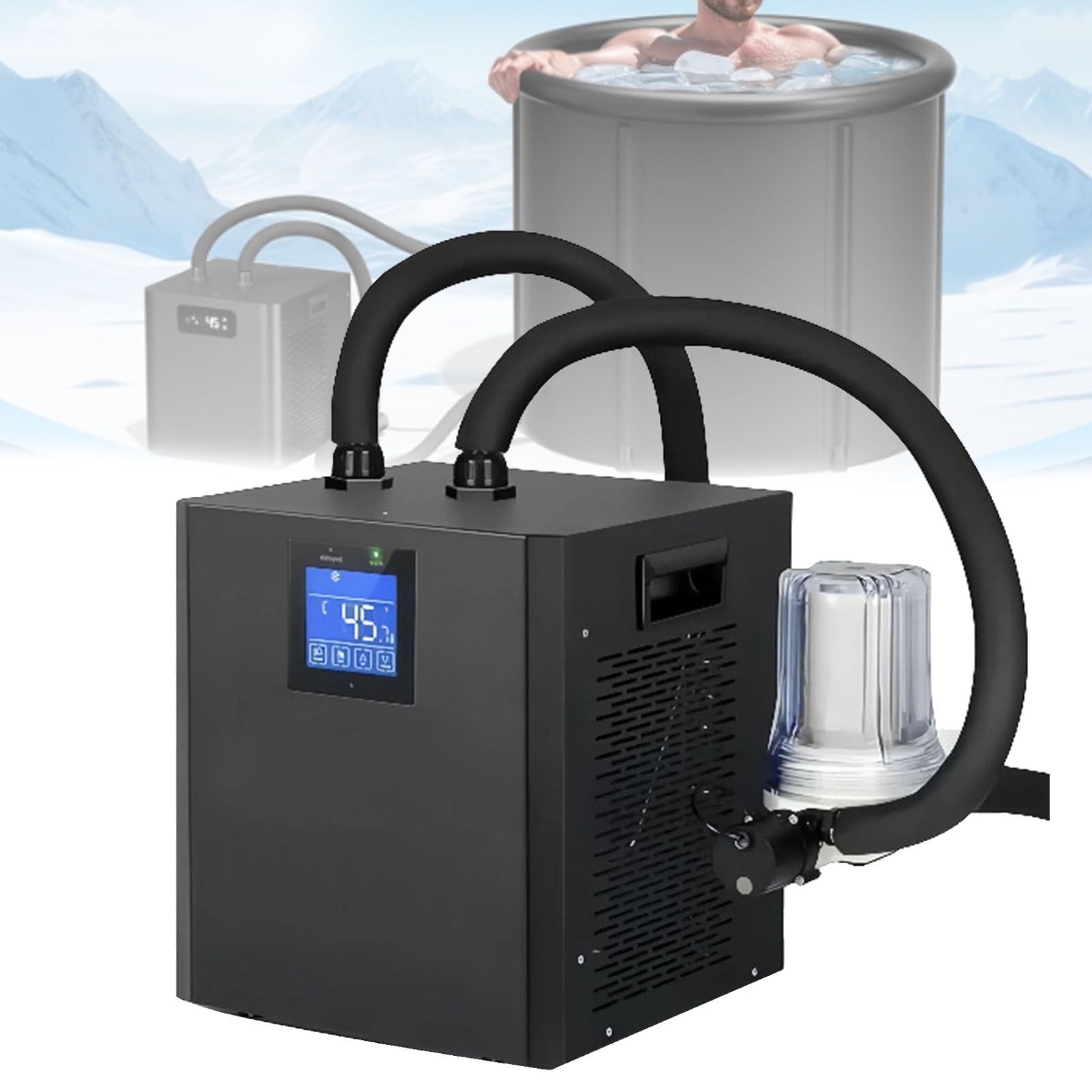Cold Plunge Water Chiller, with External Filter Pump,for Cold Plunge Tubs, Home Recovery & Therapy SingleWaterPump (Single)