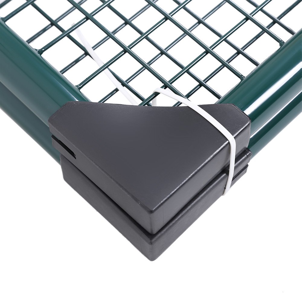 SONGMICS Cancello da Giardino, Cancelletto da Giardino, Acciaio Zincato con Serratura, Porta di 87 x 90 cm, Cancello per Recinzione, 106 x 90 cm (L x H), Verde GGD150G