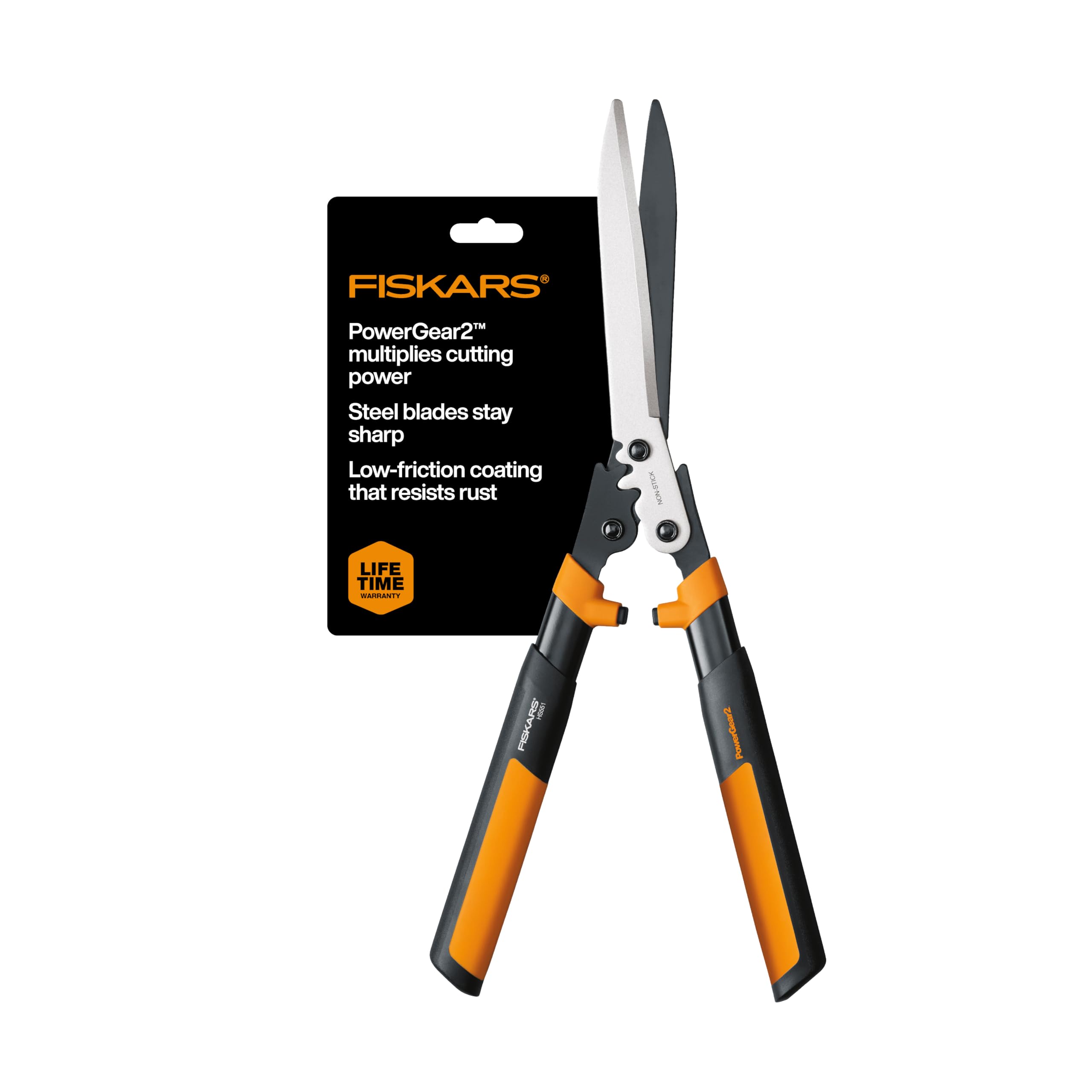 23-Inch Hedge Shears, Bush Trimmer with PowerGear2 Technology that Multiplies Power for Less Effort, SoftGrip Handles with Shock-Absorbing Bumpers