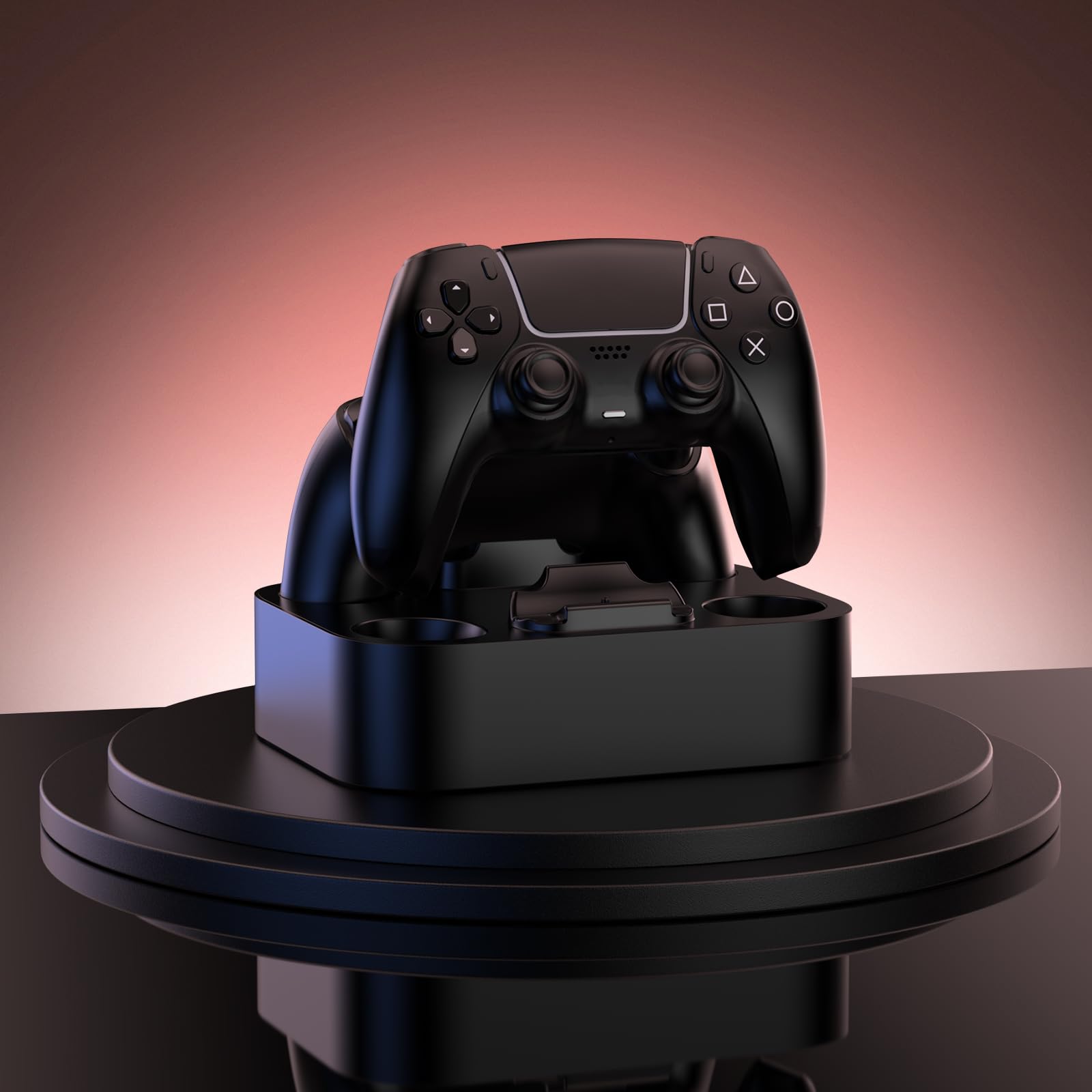 NEWDERY Station de Charge pour Manette de PS5, Station de Charge Rapide avec câble de Charge de 2 m pour manettes PlayStation 5 (Noir)