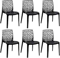 Loft7 Home Decor, Kit 6 Cadeiras Gruvyer - Preto