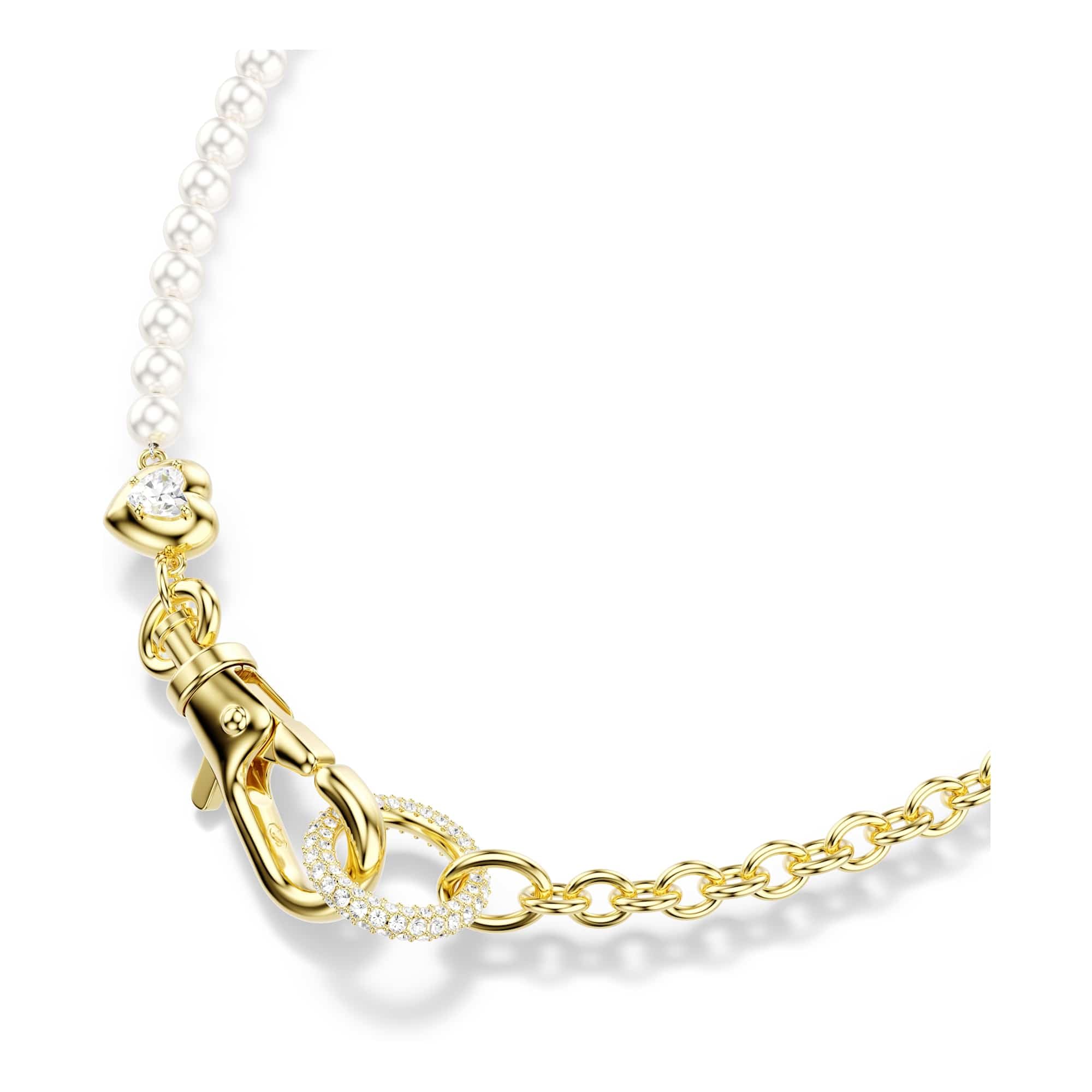 Swarovski Idyllia Kollektion, Kristallperle, Weiß, Goldfarben beschichtet