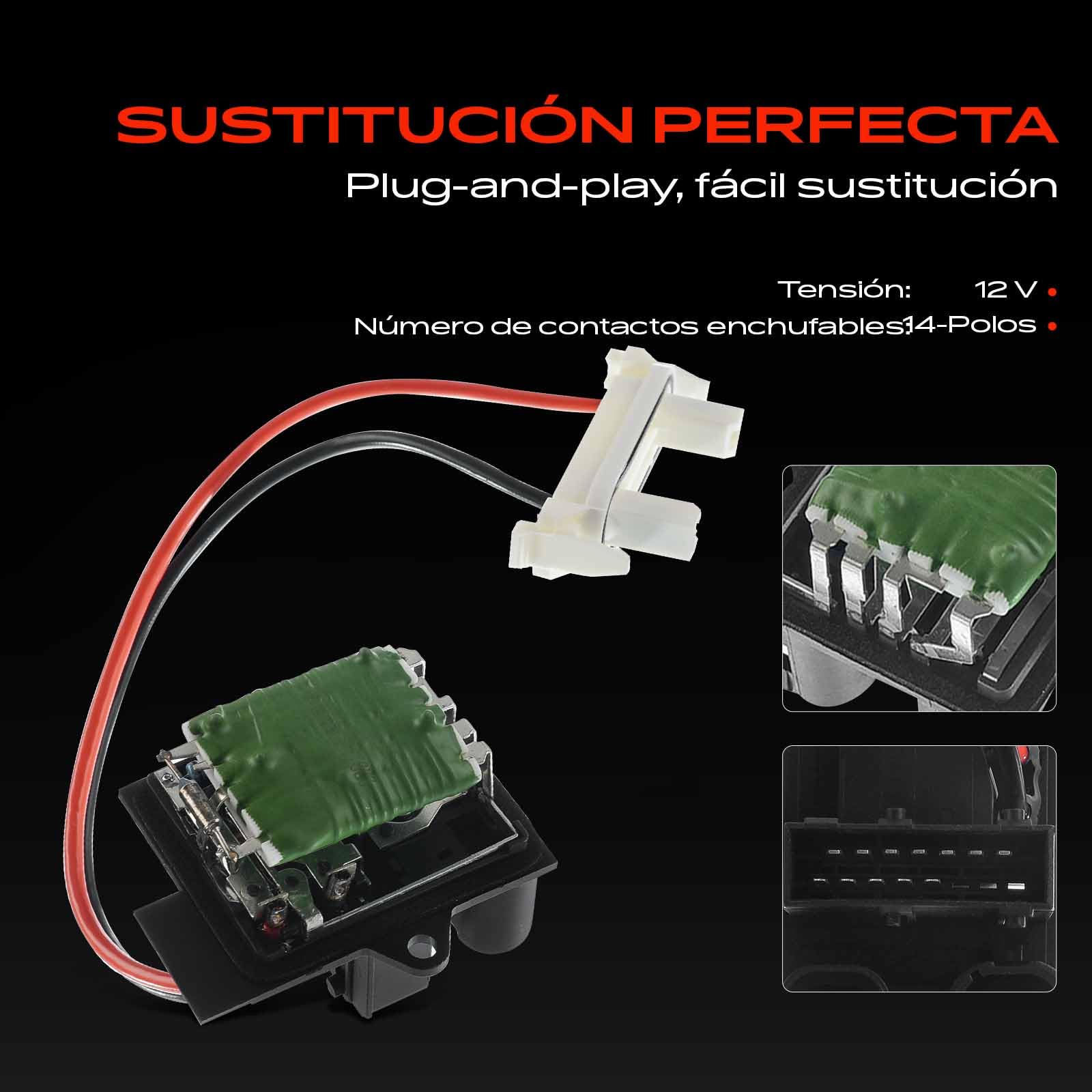 Frankberg Resistencia del calentador Regulador del soplador Compatible con Clio II BB CB 1.2 LPG 1.4 1998-2009 Replace# 7701206351