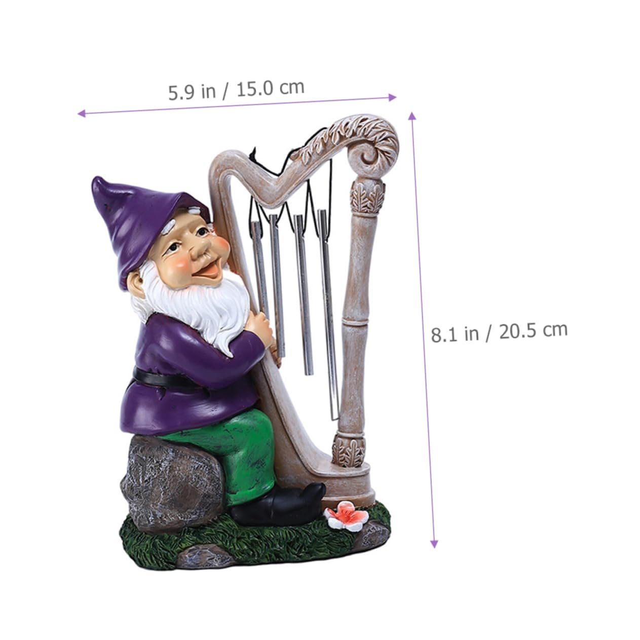 Sosoport GNOME De Jardin Résine avec Éolien Décoration Extérieure Ornement De Jardin Anniversaire