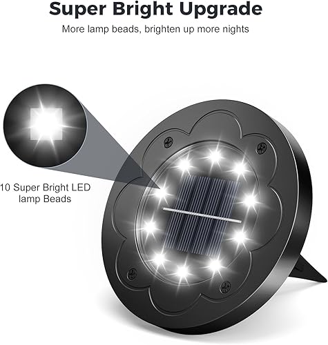 Miniatura 7 de Brightown Luces solares impermeables para exteriores, paquete de 12 luces LED solares para patio, jardín, césped, cubierta, exterior, camino,