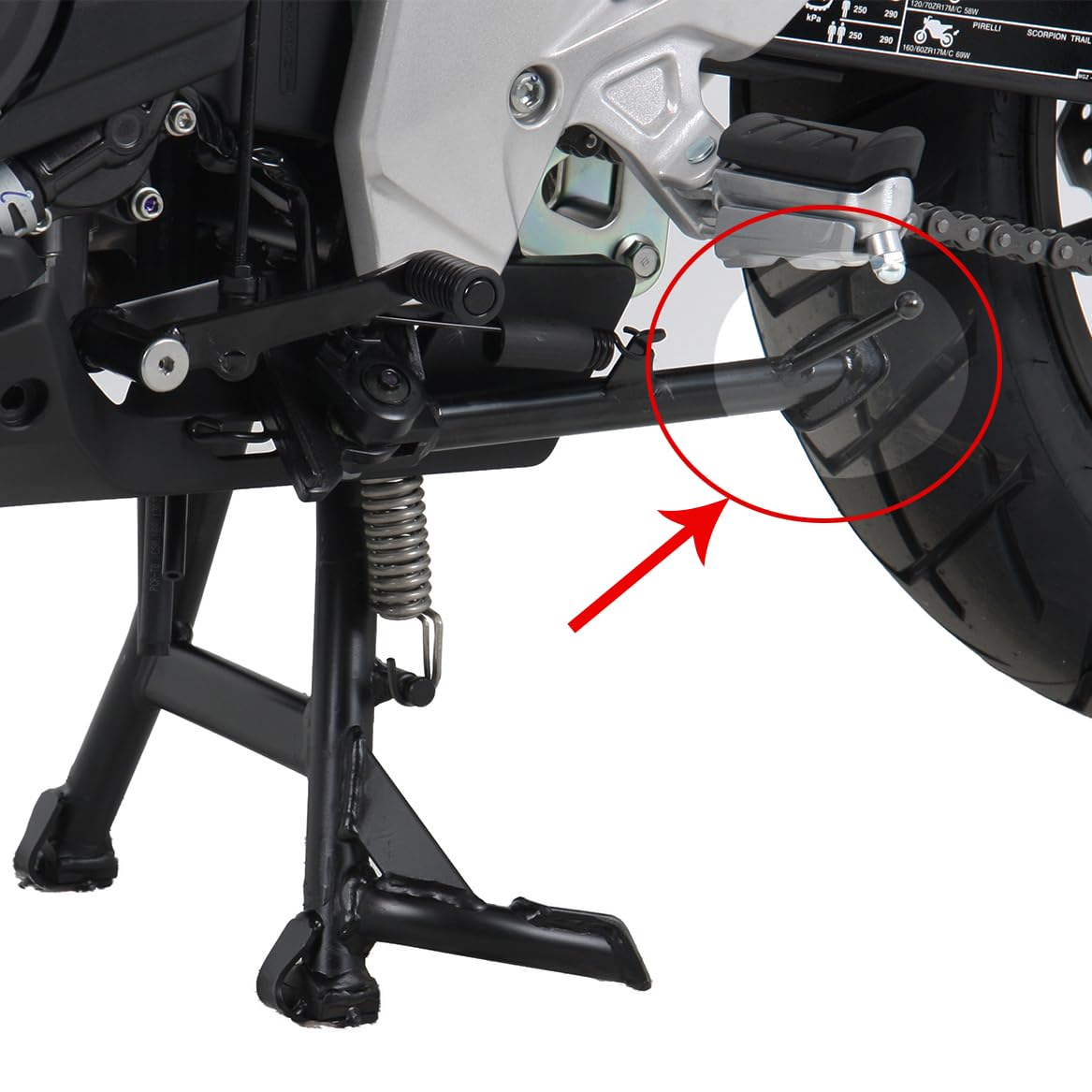 Plaque de support latérale Extension de béquille latérale Accessoire de moto pour CB500 HORNET 500 CB750 CB1000 CB Hornet 1000 SP 2024 2025 2026 Hornet 600 900 CB600F CB 900F 2002-2013 (Rouge)