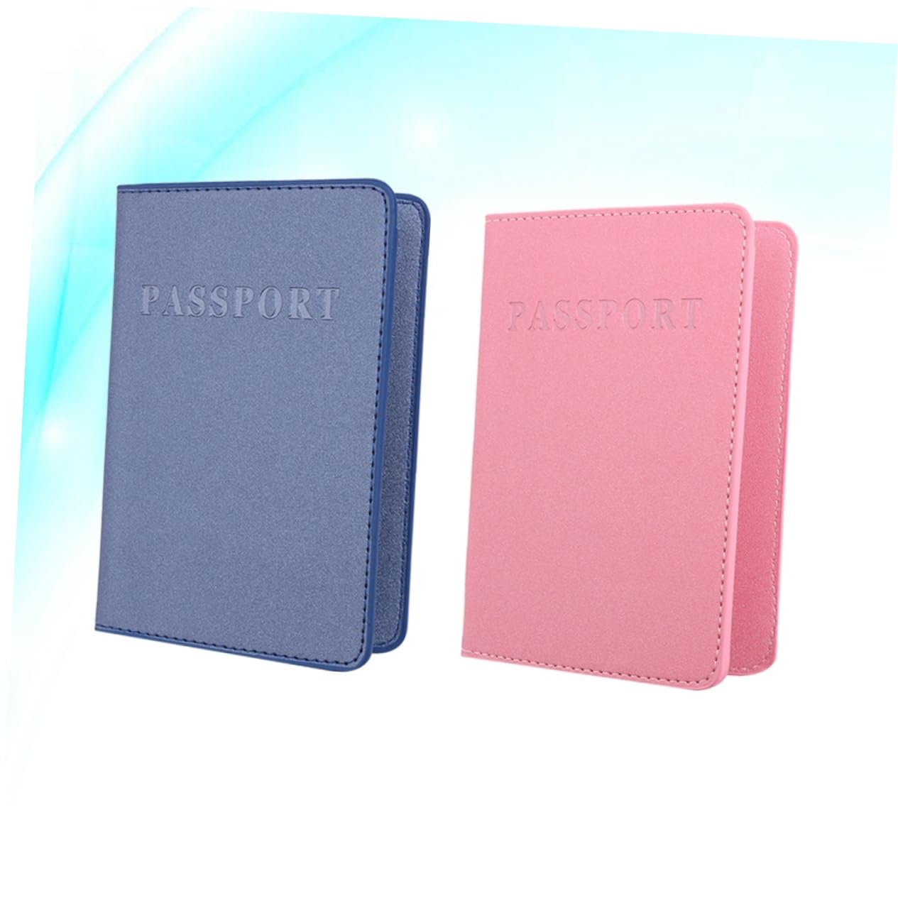 SOIMISS 6pezzi Portacarte Holder Pu Pelle Da Blu e Rosa Design Pratico e Multifunzionale Organizzatore Di Documenti Per Viaggi Custodia Slim e Leggera Per Passaporto e Carte