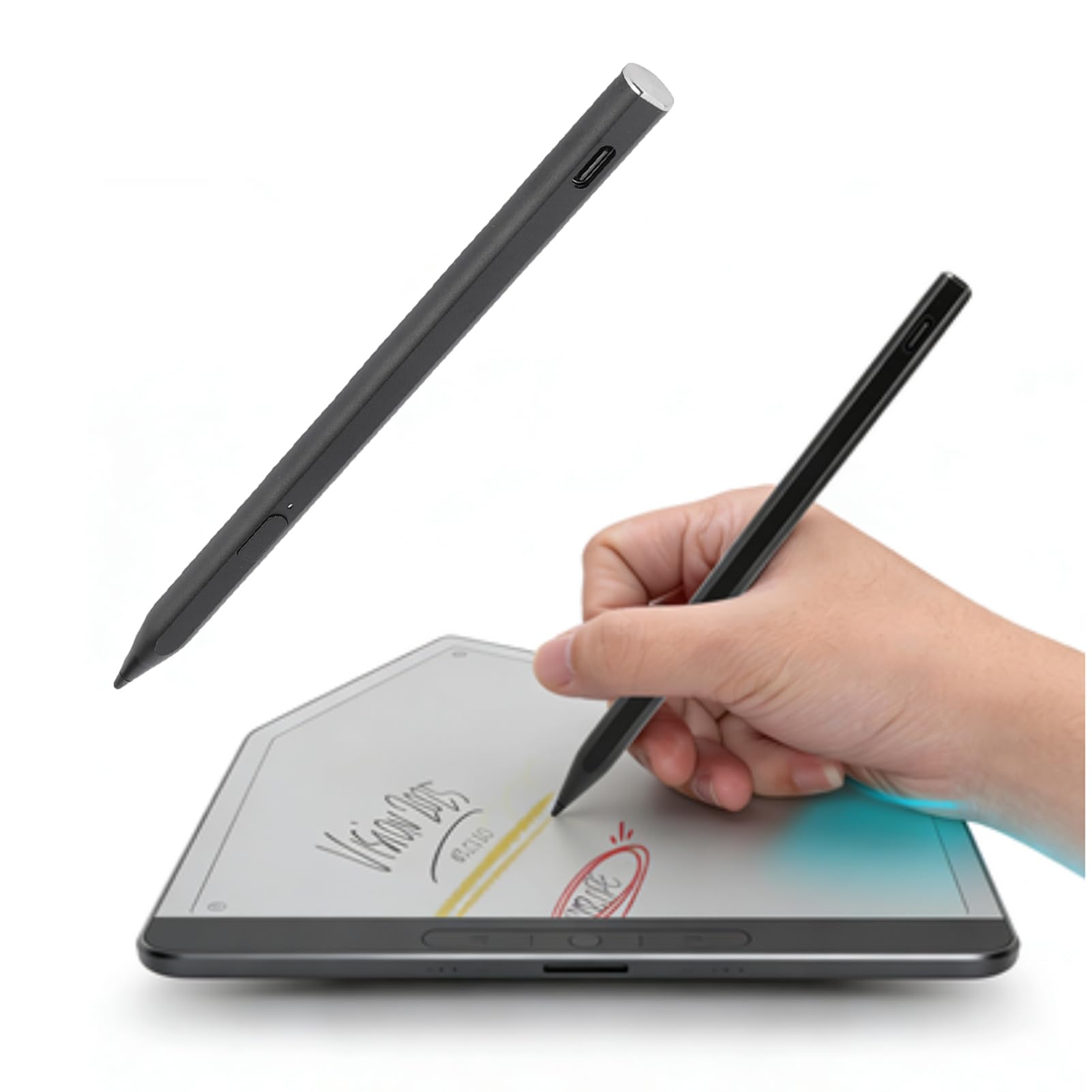 LICAEVEY Penna Stilo Magnetica per Remarkable Paper Pro/Pro Move, 4096 Livelli di Pressione con sensibilità All'inclinazione, Penna Digitale Ricaricabile con Protezione del Palmo per (BLACK)