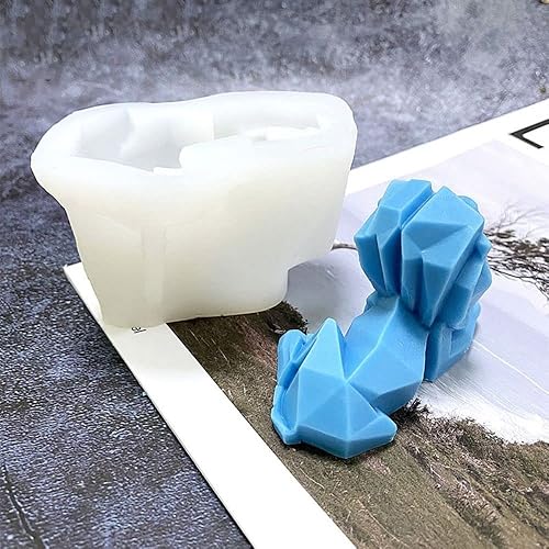 Miniatura 4 de Molde de silicona geométrica para decoración de velas de león molde de jabón en forma de animal regalos hechos a mano decoración del hogar molde de