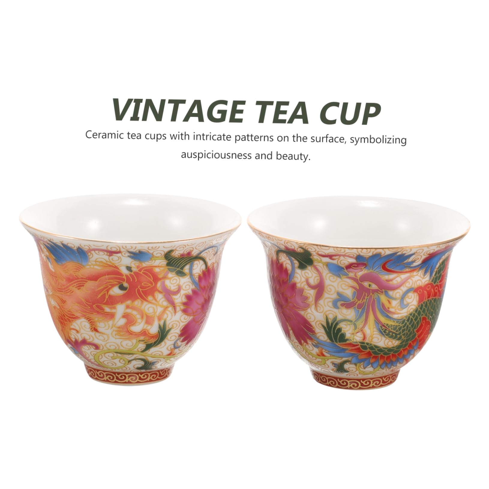 Gatuida 5paare Keramische Chinesische Teetassen Vintage Tee Und Wein Elegant Mit Buntem Emaille- Für Festlichkeiten Und Besondere Anlässe