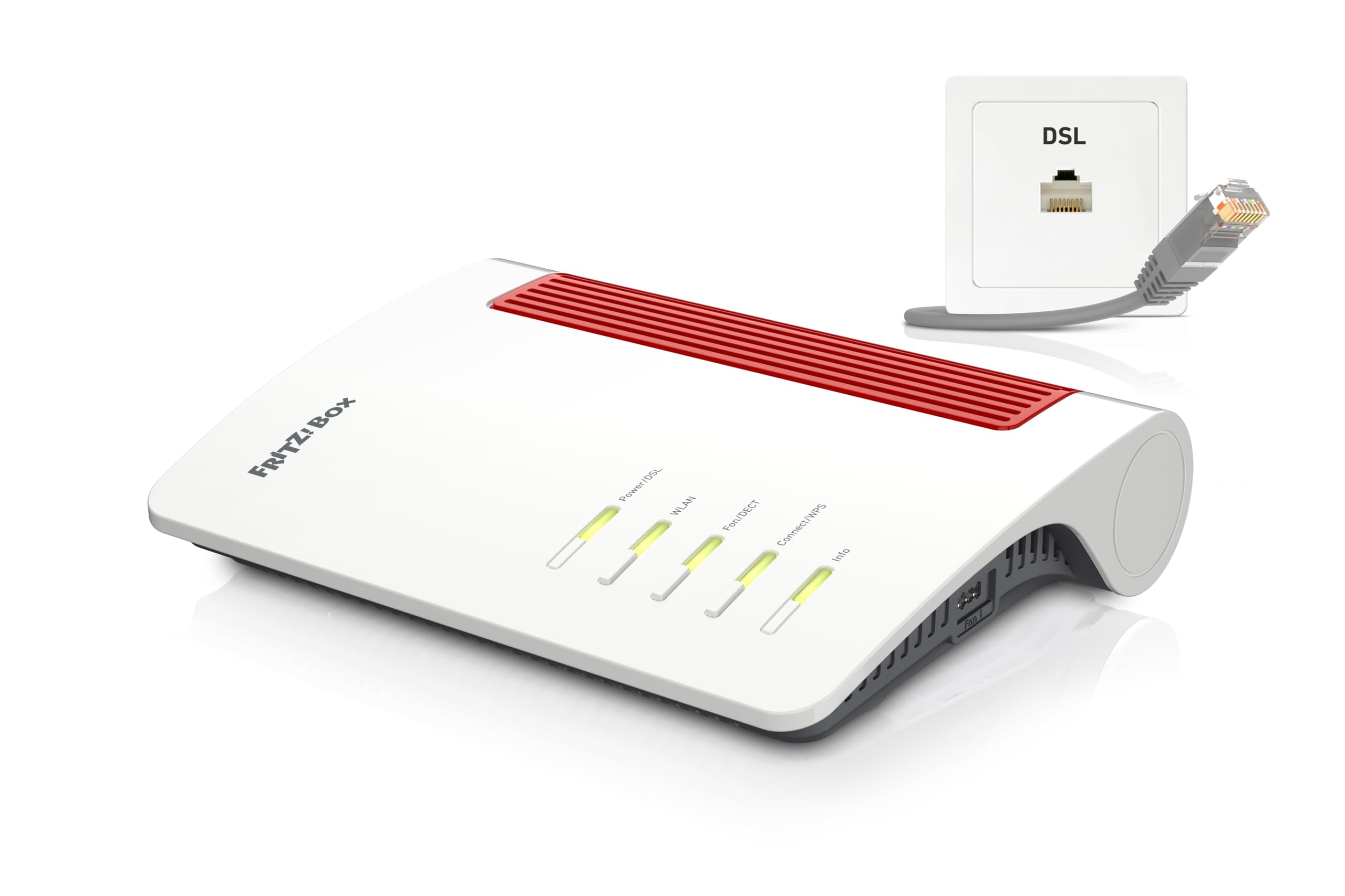 AVM Fritz!Box 7690 (router Wi-Fi 7 da 5.760 Mbit/s (5 GHz) e 1.376 Mbit/s (2,4 GHz), fino a 300 Mbit/s con supervectoring VDSL e ADSL2+, rete WLAN, base DECT, versione in lingua tedesca)