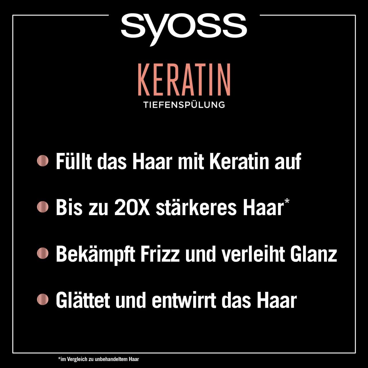 Syoss Tiefenspülung Keratin (3x 250 ml), reichhaltige Spülung mit Keratin bekämpft Frizz & sorgt für Glanz, Haarspülung für gesund aussehendes & widerstandsfähiges Haar