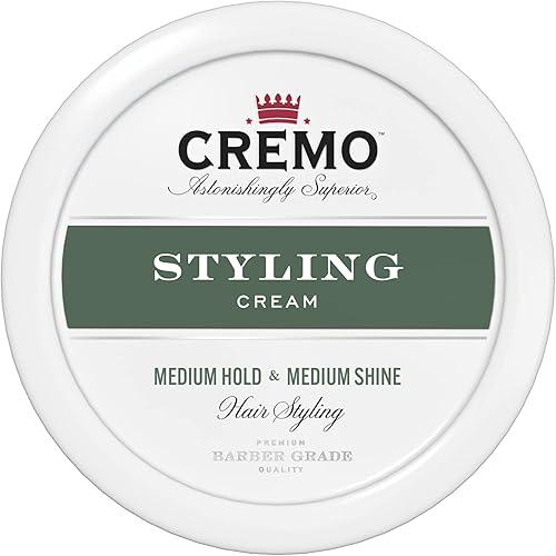 Cremo Premium Barber Grade Hair Styling Cream, Medium Hold, Medium Shine, 4 Oz