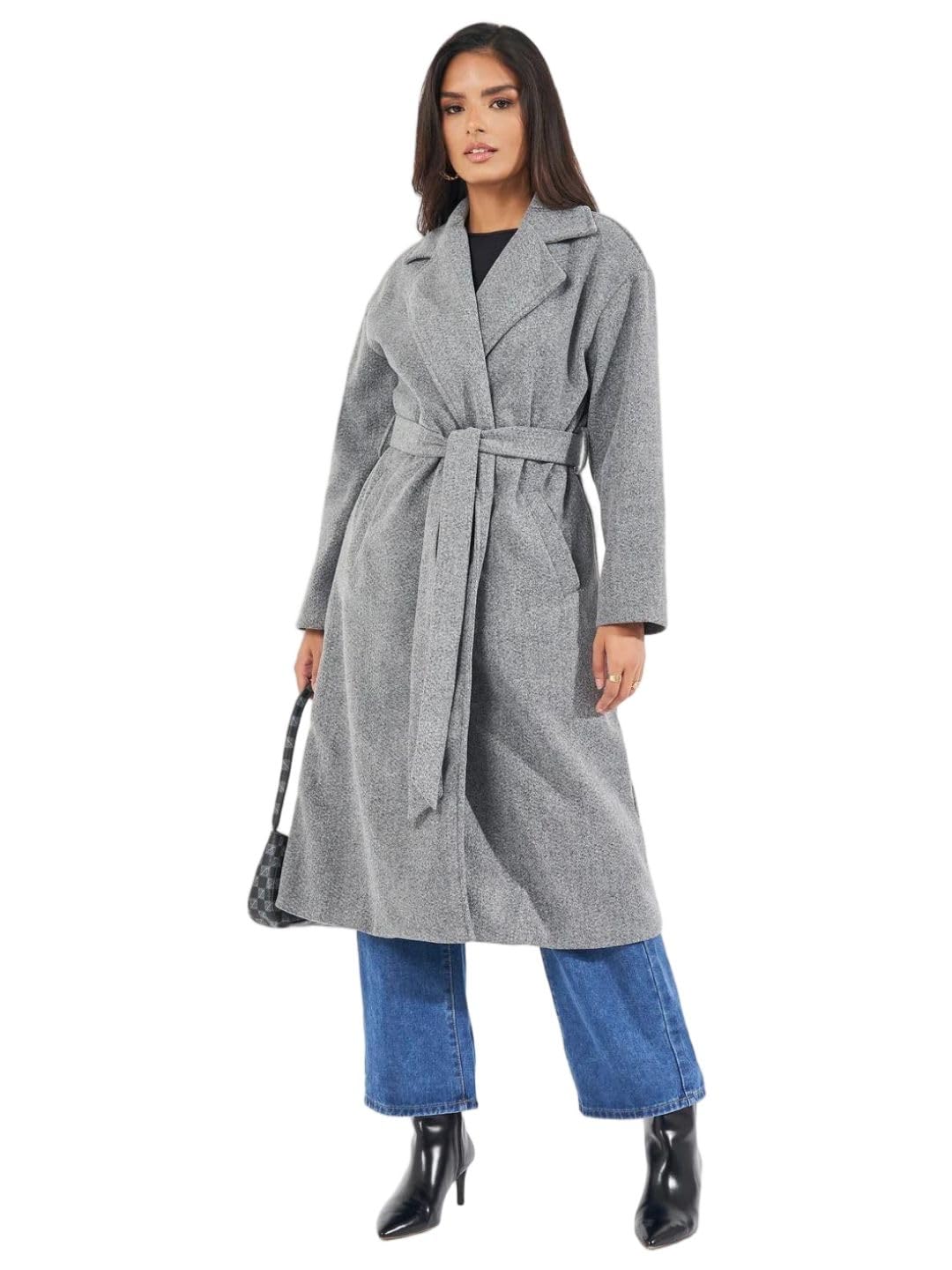 styli Women Solid Oversized Belted Longline Overcoats | Stylish Knee Length A-Line Coat for Women | Perfect for Casual, Party & Everyday Wear-picture-54
