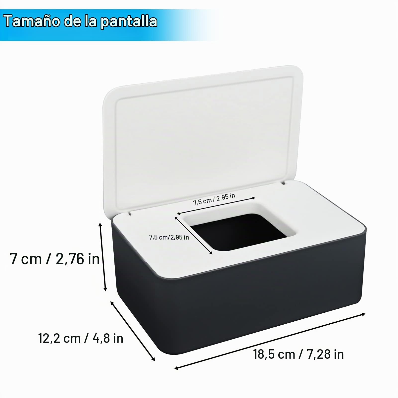 2 Piezas Porta Toallitas Bebe, Caja para Toallitas Húmedas con Tapa Sello Caja para Toallitas rectangular, Dispensador de Toallitas Húmedas para Inodoro, Baño