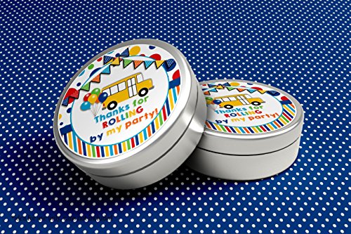 Wheels On The Bus Thank You Sticker Labels, 40 2" Party Circle Stickers By Amandacreation, Great For Party Favors, Envelope Seals & Goodie Bags #TOP7