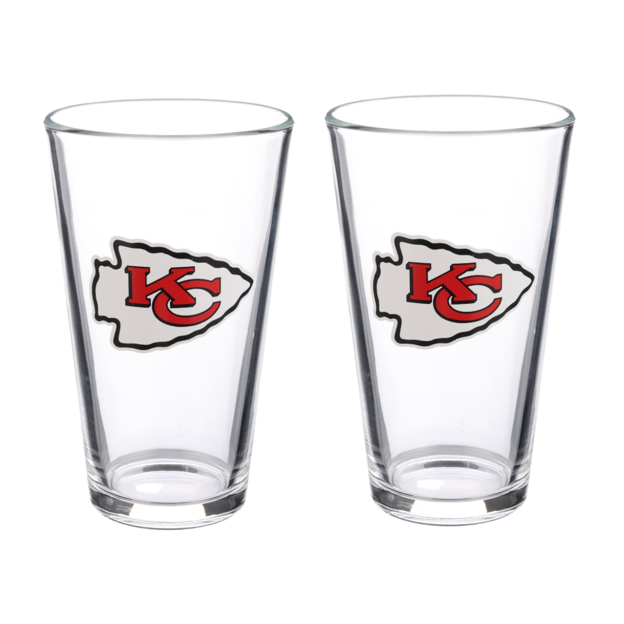 The Memory Company Officially Licensed 2-Pack Glass Beer Pint, Kansas City Chiefs