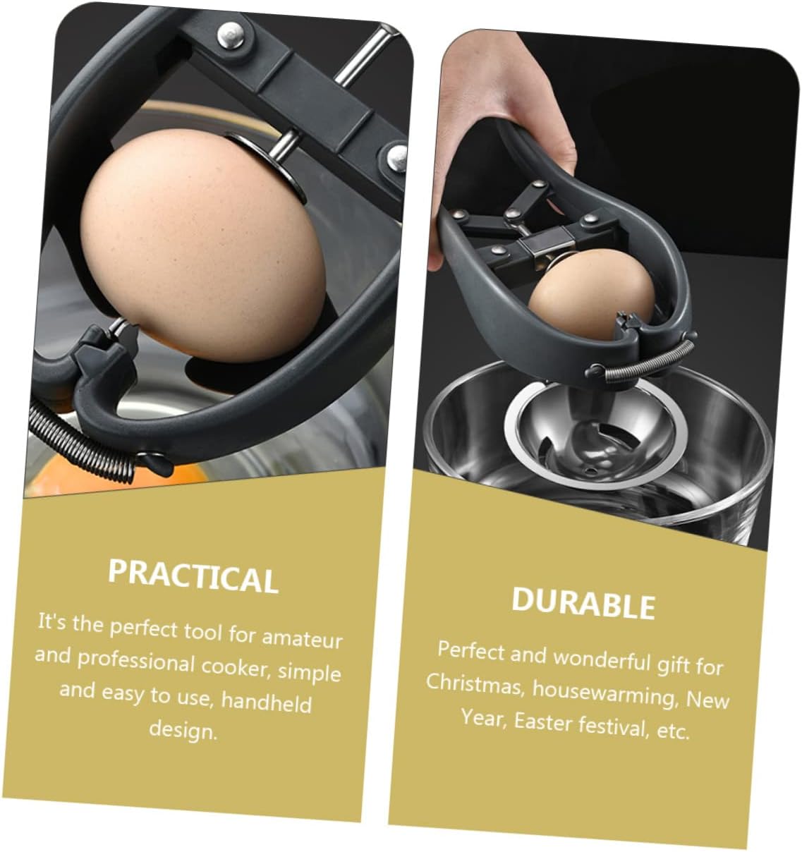 Home Eggshell Separator Cutter Handheld Egg Opener Tool Egg Separator for Kitchen