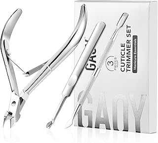 Cuticle Trimmer Cuticle Nippers, GAOY Cuticle Pusher Cuticle Remover Stainless Steel Nail Clippers Cutter Professional Manicure Pedicure Tools for Fingernails and Toenails
