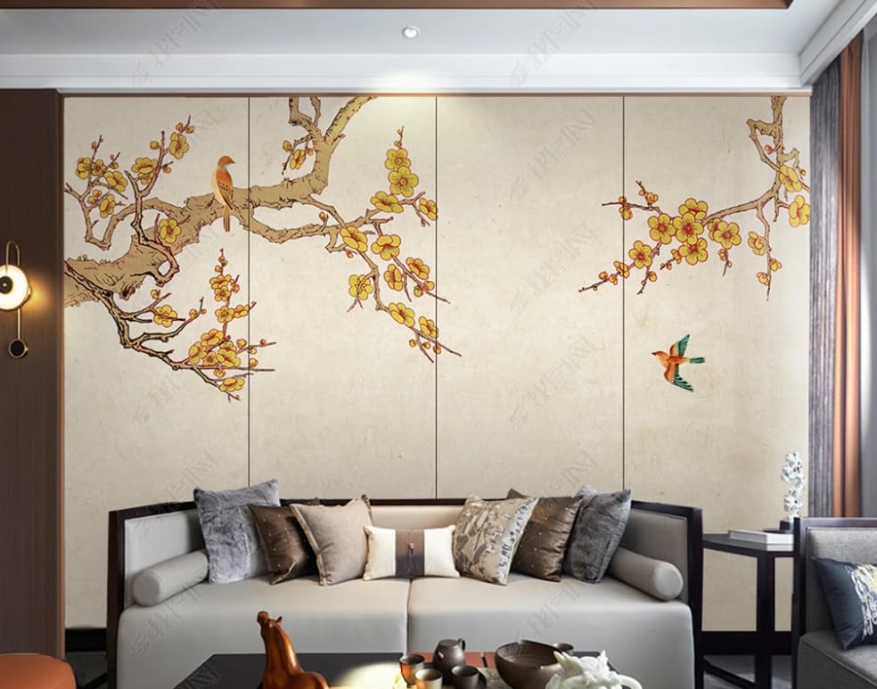 Fleur de magnolia poster géant mural intissé lavable pour salon