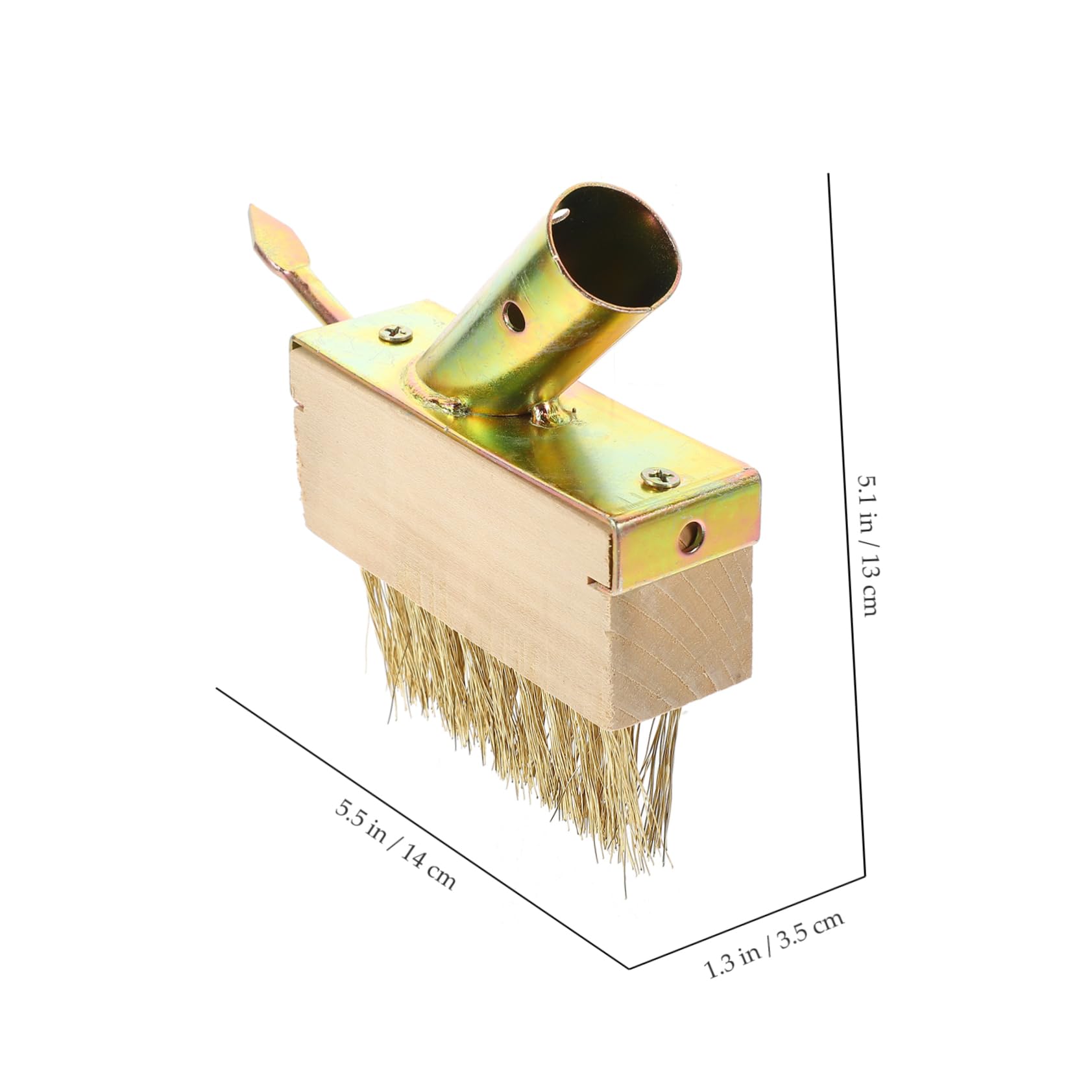 Juego de 6 cepillos de acero inoxidable para pavimentación de bloques, césped y jardín, sistema de limpieza de malas hierbas al aire libre con mango de bambú, herramientas esenciales de jardinería