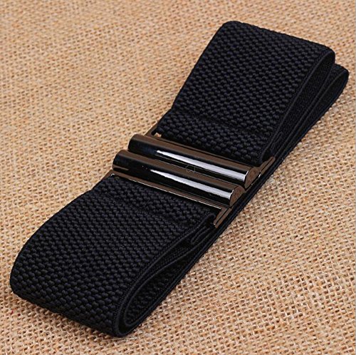 YYXR Womens Black Vintage Plus Elastic Stretchy Waist Cinch Trimmer Belt4