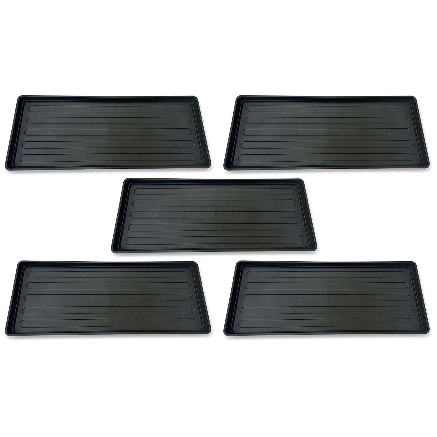EarlyGrow 5-Pack Grow Bag Tray 100cm x 40cm Garden Plant Watering Indoor, Outdoor, Greenhouse for Tomatoes, Fruits and Vegetables, and Boots, Litter or Oil Tray