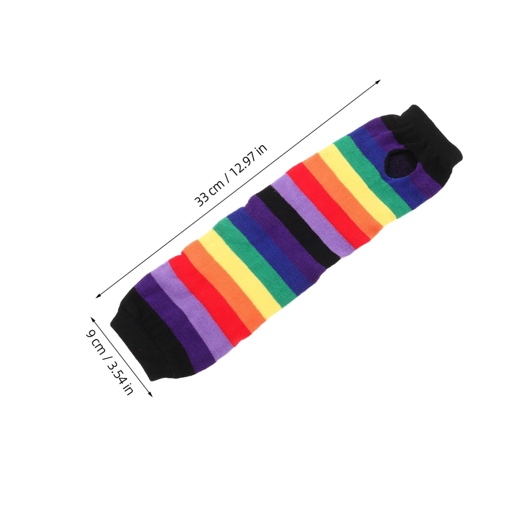 SHERCHPRY Arms Sleeves Fashionable Knitted Gloves Long Arm Gloves Rainbow Stripes for Party