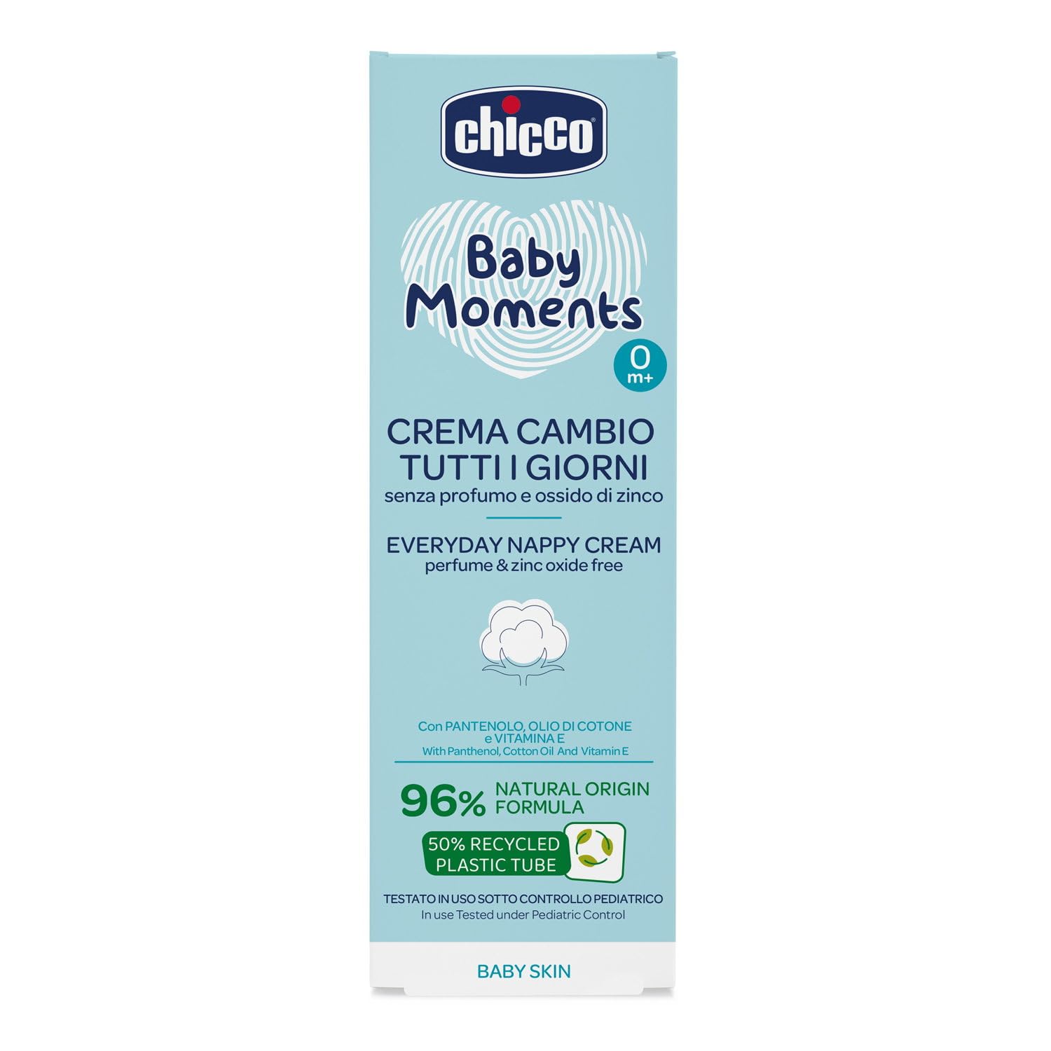 Chicco Baby Moments Pasta Cambio Tutti i Giorni, Pasta Cambio Pannolino, Texture Leggera, 100 ml