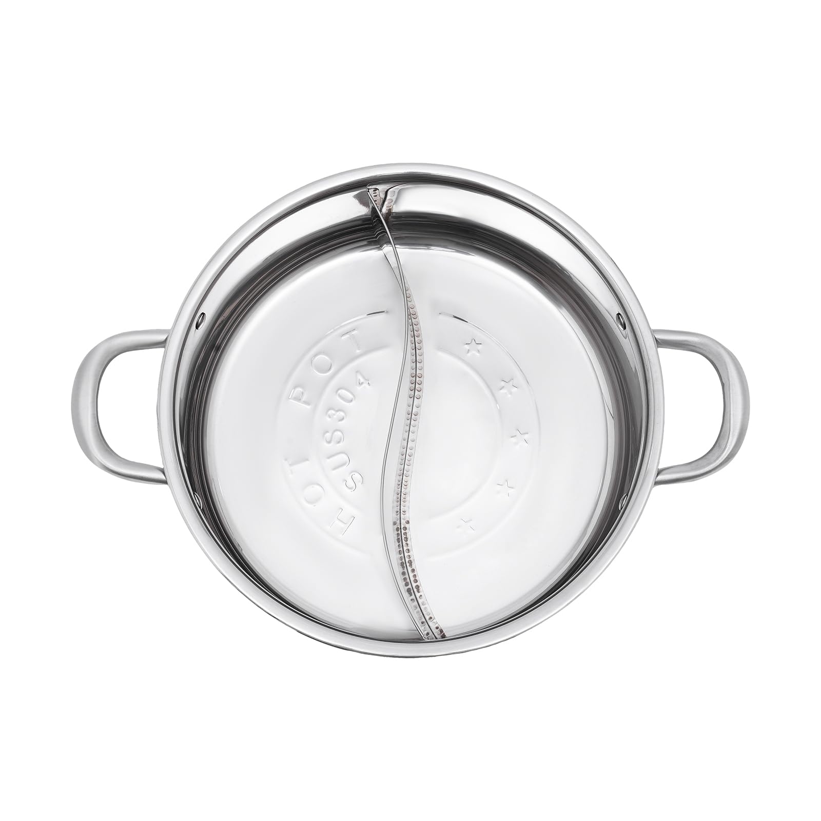 Appareil Fondue Chinoise Hot Pot Electrique en Acier Inoxydable avec Diviseur Cuillère à Fuites et Cuillère Hotpot Wok Electrique Marmite pour Fondue Chinoise, 29x9.5cm
