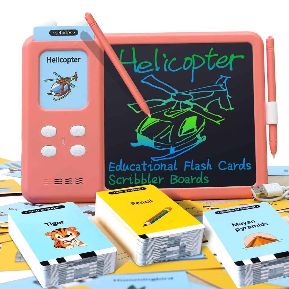 Smart Card Writing Board Talking Flash Cards with LCD Writing Tablet Speech Therapy Toys for Toddlers Autism Sensory Toys for Autistic Children 224Sight Words Educational Learning Toy Gift Children