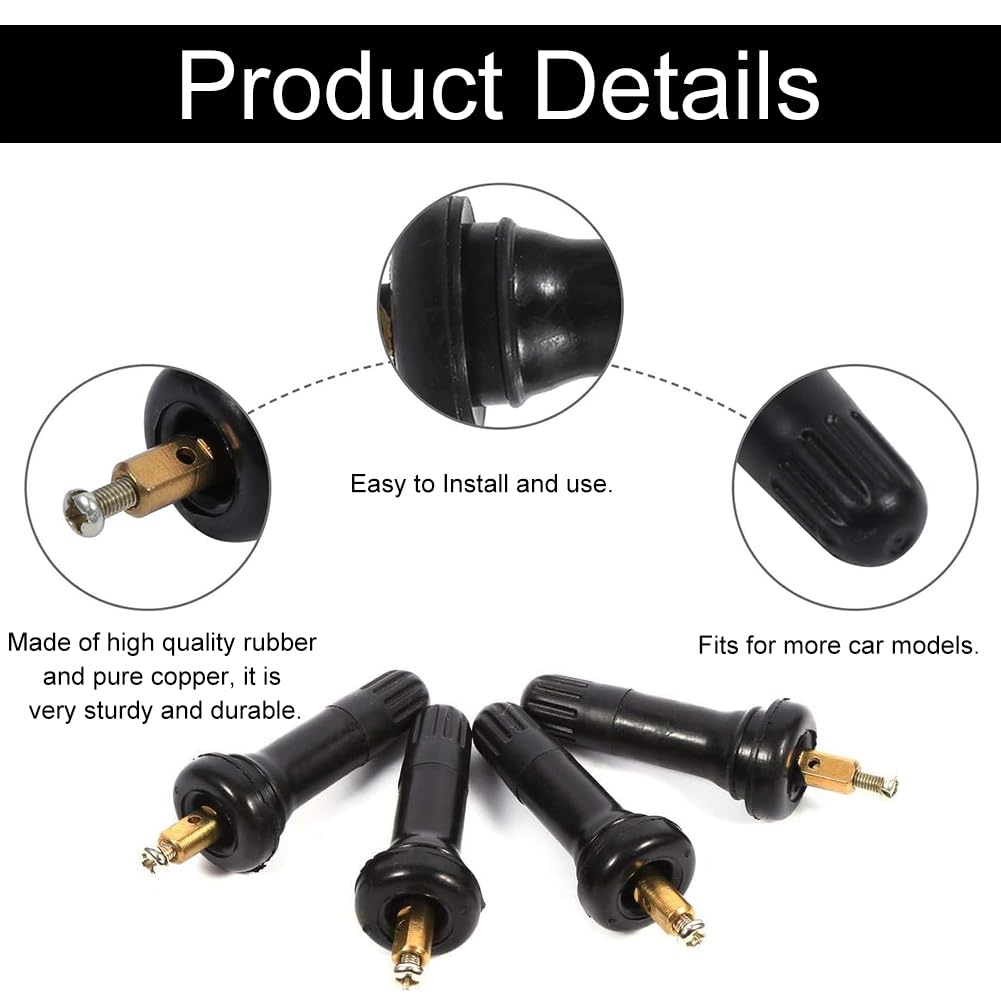 Tige De Valve De Pneu, Valve Pneu Voiture 4 Pièces Tige De Valve De Pneu à Clipser Snap Système De Surveillance De La Pression Des Pneus Caoutchouc Cuivre Stable 6 Cm
