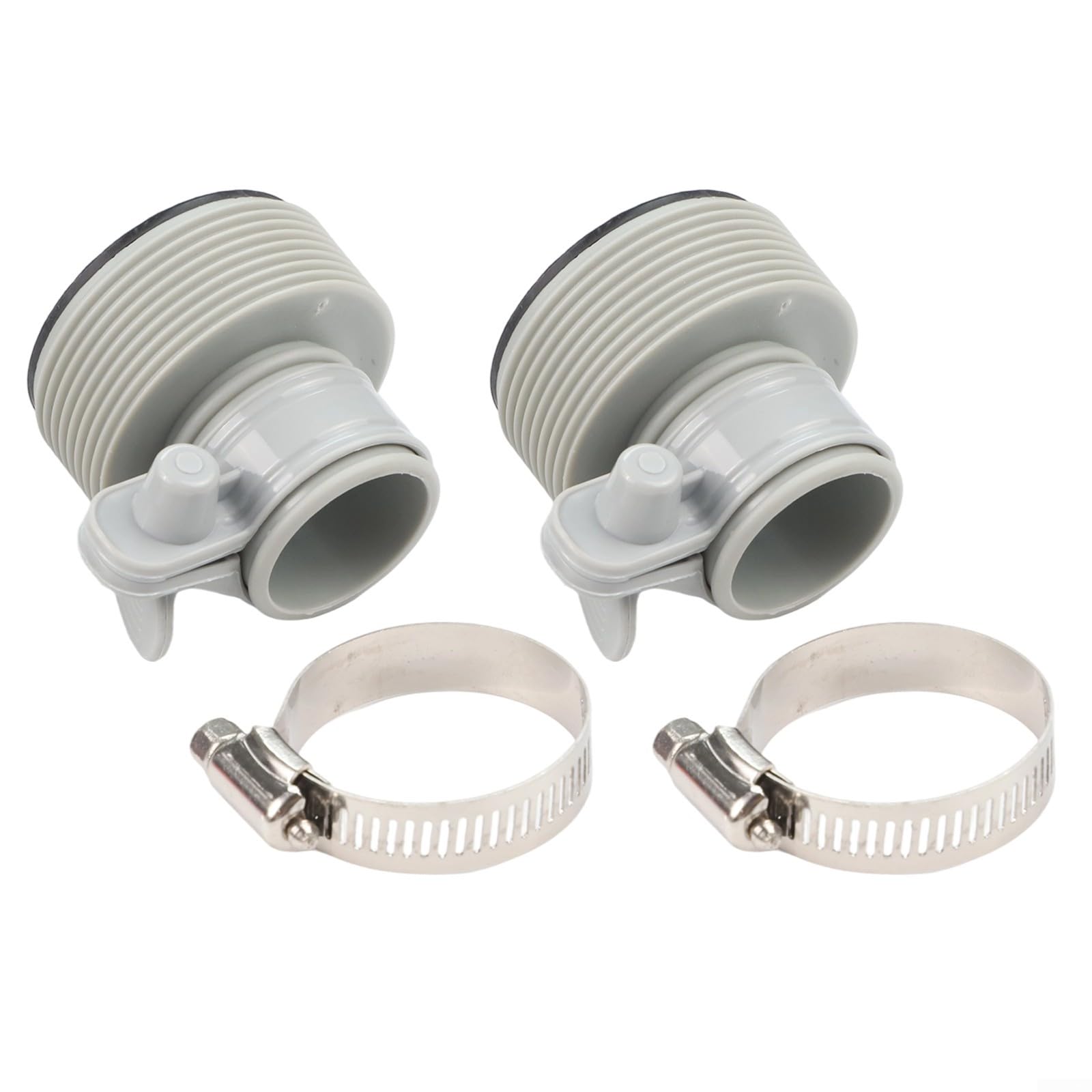 Hose Conversion Adapter Kit for Intex B-Series, 1.25" to 1.5" Fitting with 38mm Pool Hose Connector, Replacement Part Model 25009, White, 1 Pair