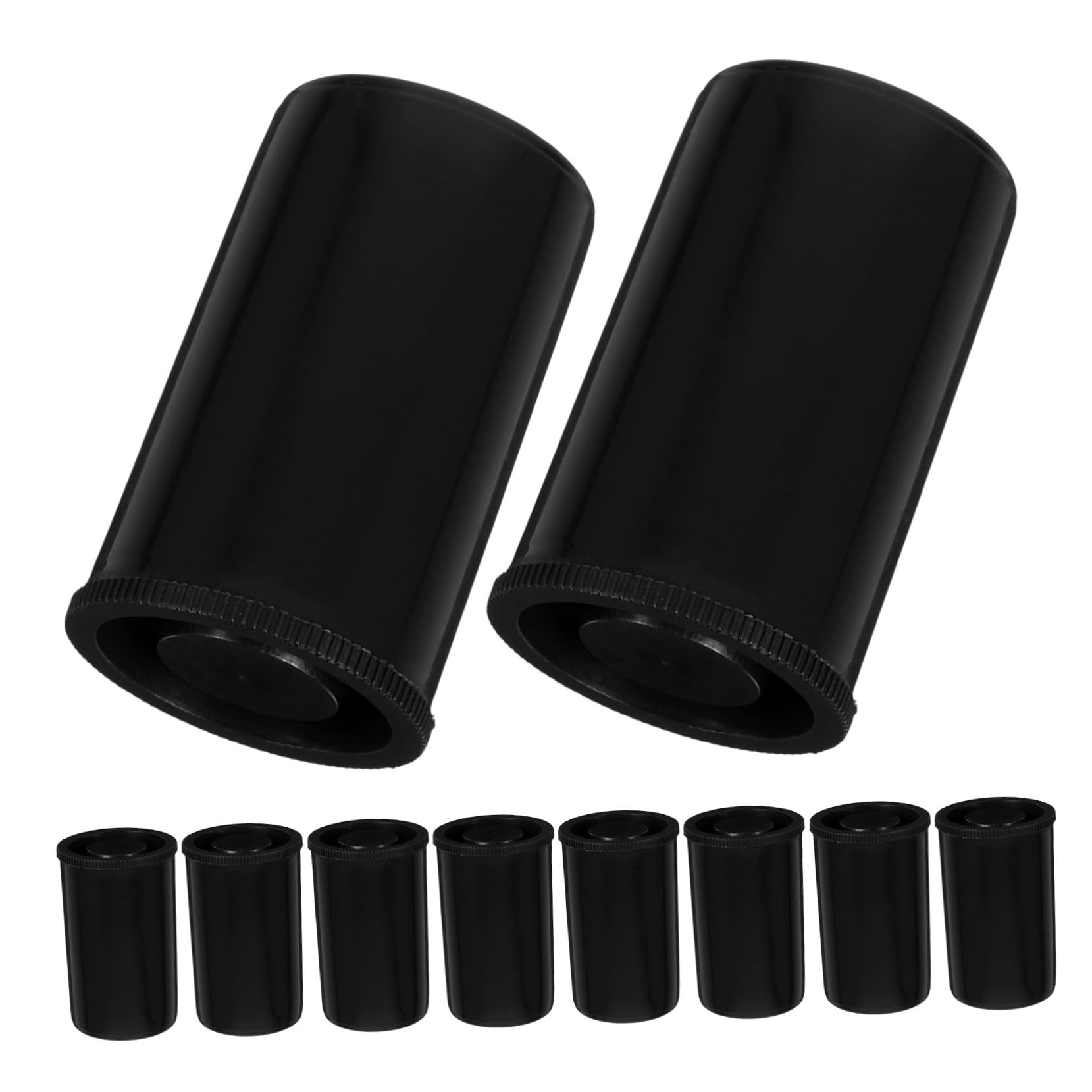 CONGARTENO 24pcs Film Box Empty Film Containers Camera Reel Storage Containers Reel Containers for Storing Film Transparent Canisters with Lids Film Canisters with Caps Film Case Black Abs