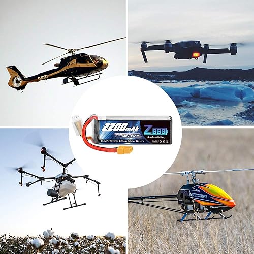 Miniatura 7 de Zeee 3S 120C 2200mAh 11.1V Batería Lipo con enchufe XT60 RC Graphene Lipo para FPV Drone Quadcopter Helicóptero Avión RC Barco RC Car RC Modelos (2