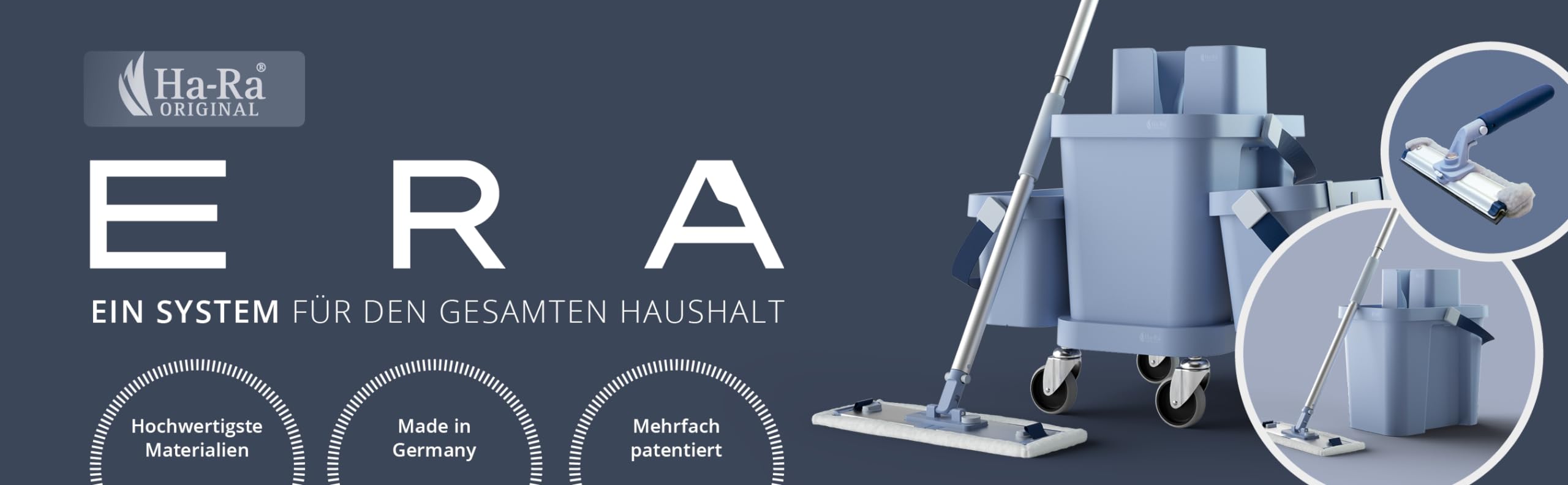 Ha-Ra ERA Chassis I Chassis mit Rollen I mit leicht gleitenden und stabilen Rollen I kompatibel mit dem ERA Bodenwisch-Set I verbindet alle Komponenten für Boden-, Fenster- und Oberflächenreinigung