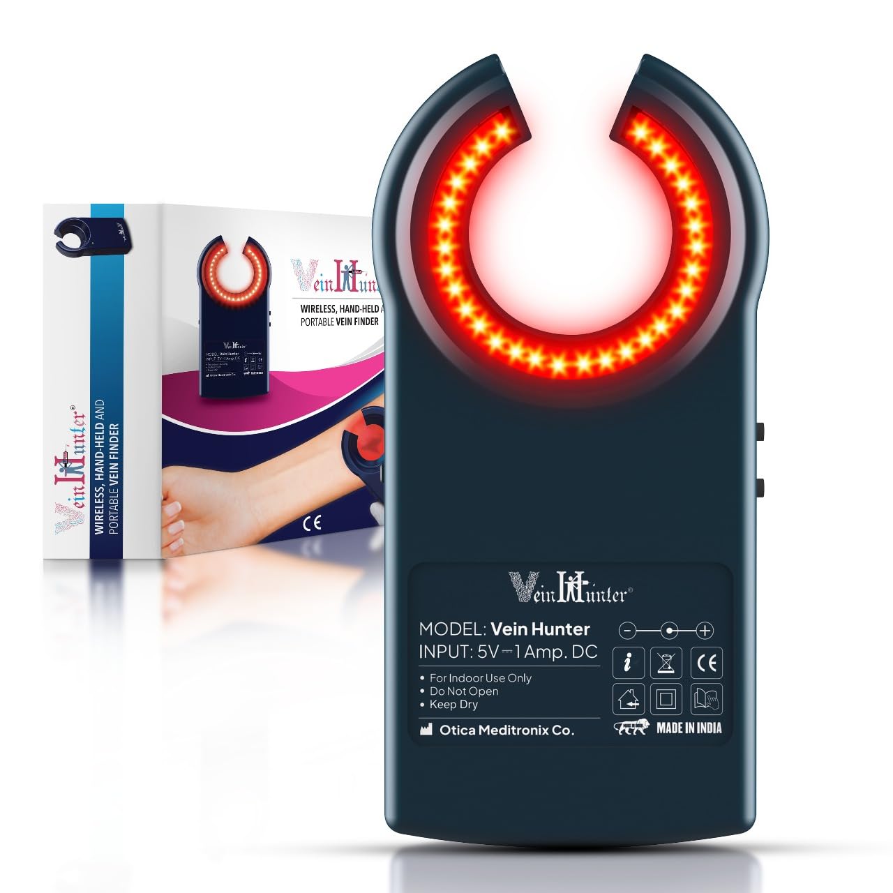 Vein Hunter premium LED Vein Finder Vein Detector vein locator Device for all Age Vein Finder(Two Year Full Device Replacement Warranty)