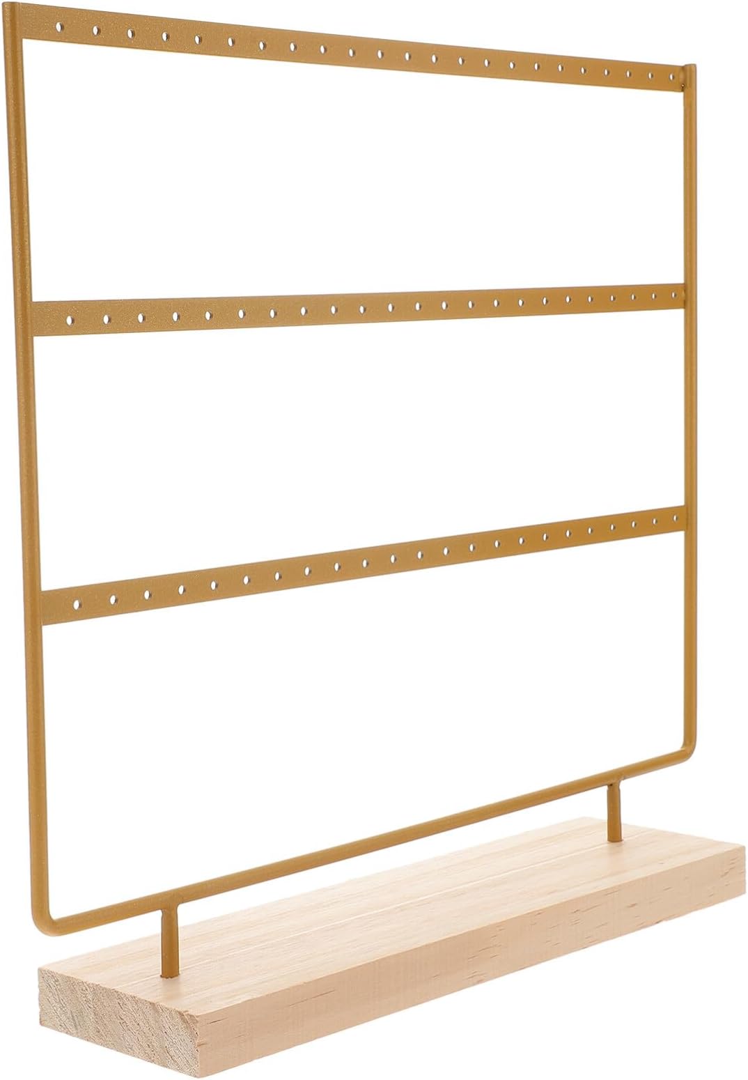 Alipis 1PCS Three Tier Jewelry Display Stand Jewelry Stand with Wooden Base Bracelet Necklace Bracelet Jewelry Display Stand for Store Trade Show Display Cabinet and Home Decor (Gold)