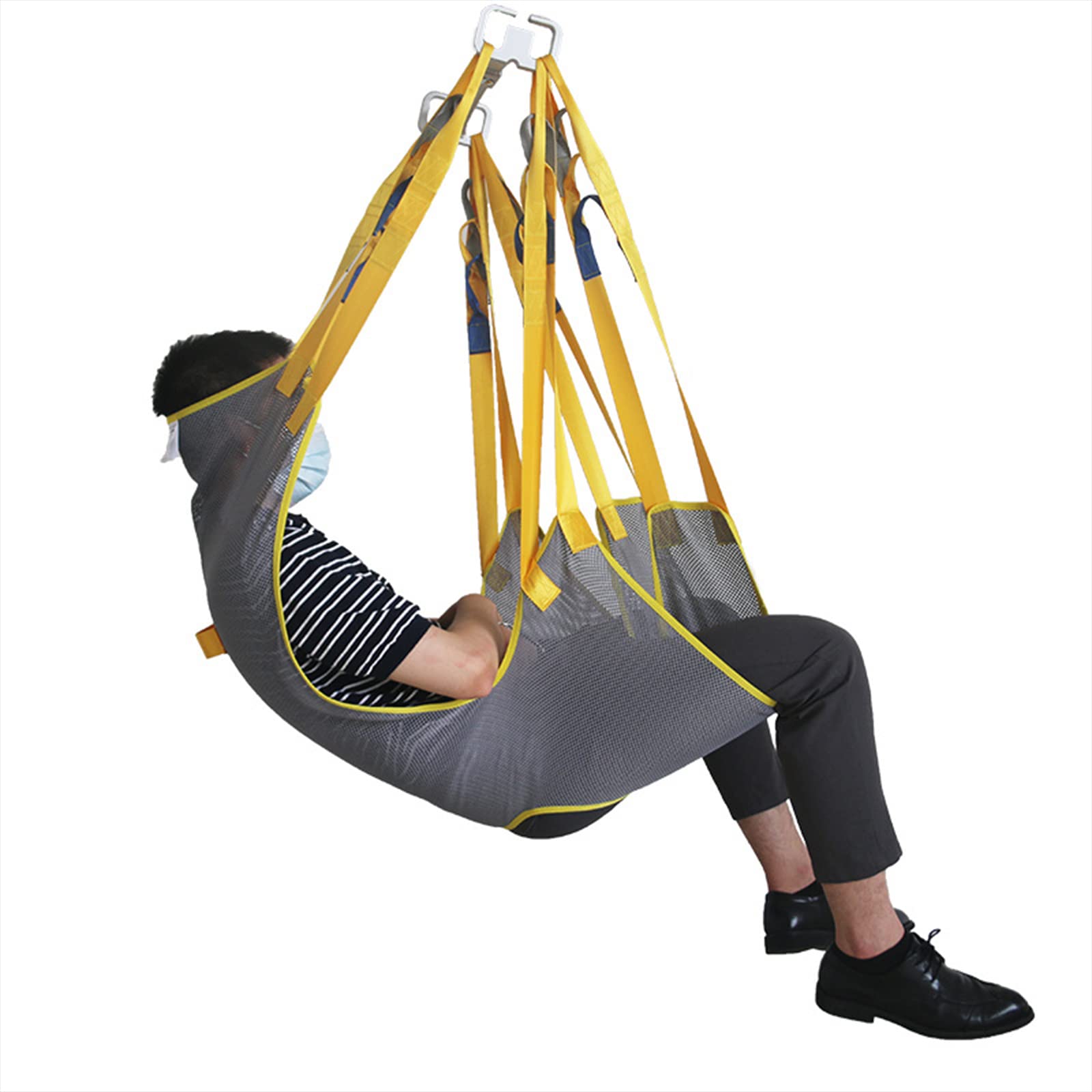 Arnés de traslado de pacientes, arnés de elevación, cinturón de ayuda para caminar y permanecer de pie, diseño de ventilación de malla, carga máxima de 500 lb, para ancianos, bariátricos, enferm