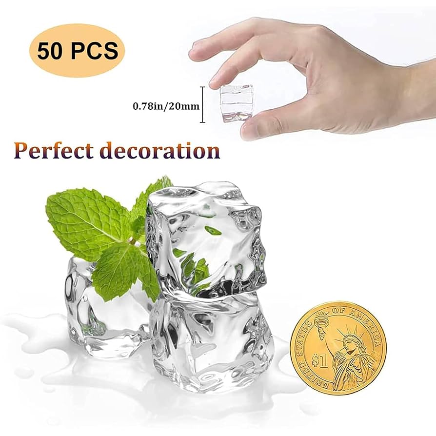 Amazon｜フェイクアイス - ディスプレイ用の人工装飾氷 | 50個の