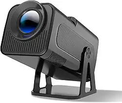 Nova chegada HY320 Projetor Portátil Auto Keystone, Projetor Inteligente 4K FHD 1080P Suporte 10000 Lumens com WiFi 6, BT 5.0, Rotação de 180 Graus, Android 11.0 integrado (EU PLUG)