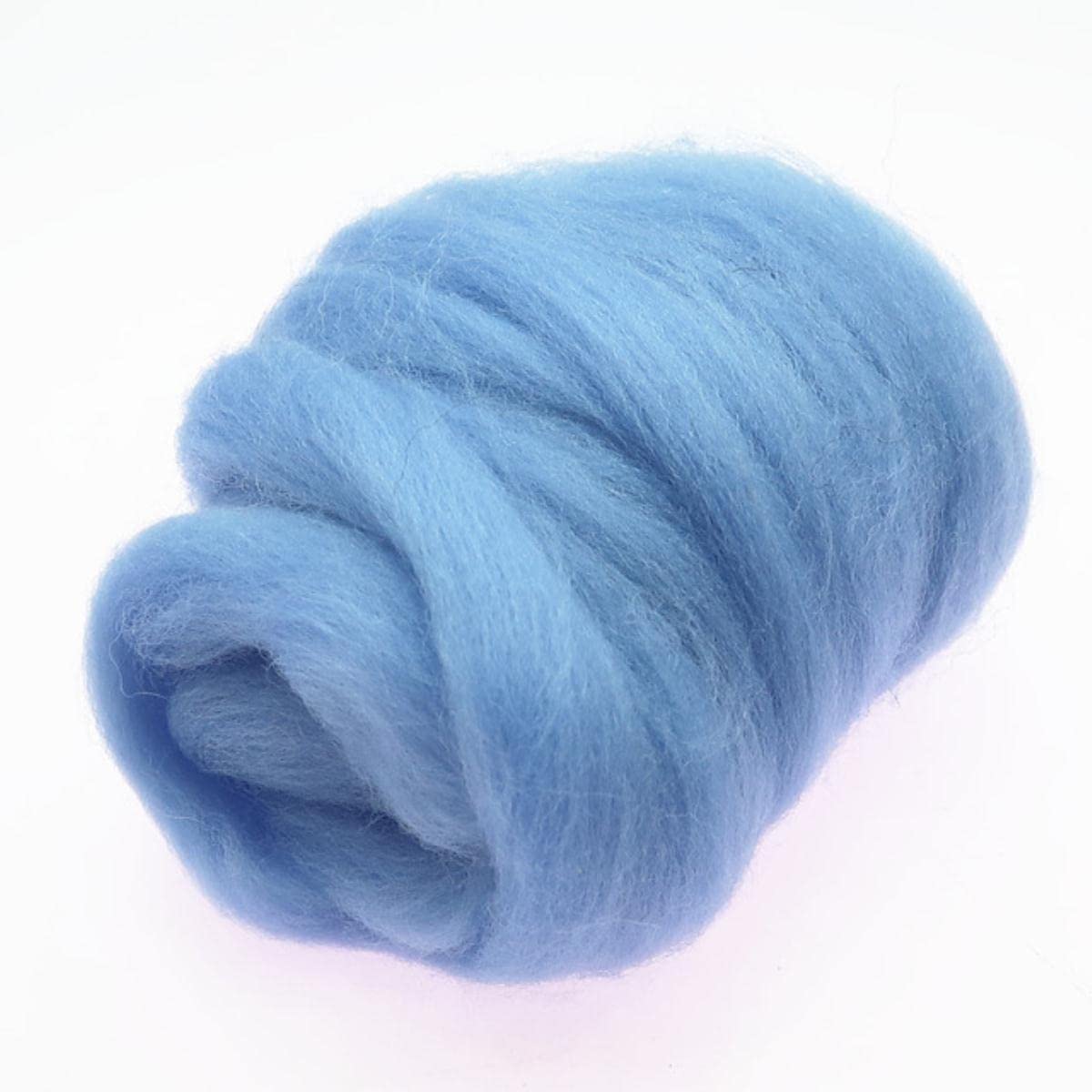 66S Blaue Farbserie Wollfaser zum Nadelfilzen Nassfilzen Wollfilzen Handarbeit Spinnen DIY Bastelmaterialien - 70,200 g